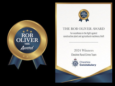 CHESHIRE RURAL CRIME TEAM WINS 2024 ROB OLIVER AWARD FOR OUTSTANDING CONTRIBUTION TO FIGHTING RURAL CRIME